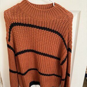 Celisse Striped Pattern Drop Shoulder Sweater,Long Sleeve Tops Knit Pullover